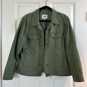 Old navy olive green trucker jacket XL